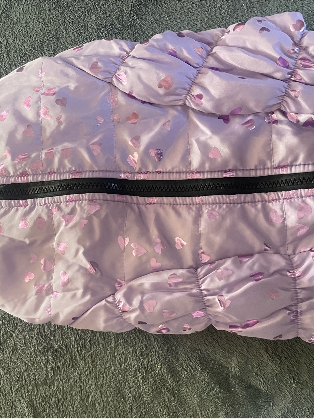 Pink Heart Quilted Dog Puffer Jacket with Zip